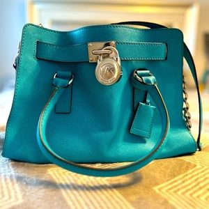 Teal Michael Kors Hamilton purse